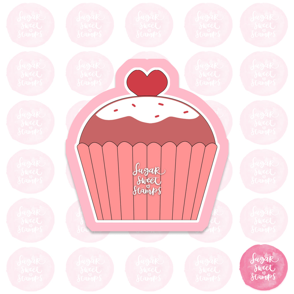 valentine's cupcake food heart love custom 3d printed cookie cutter