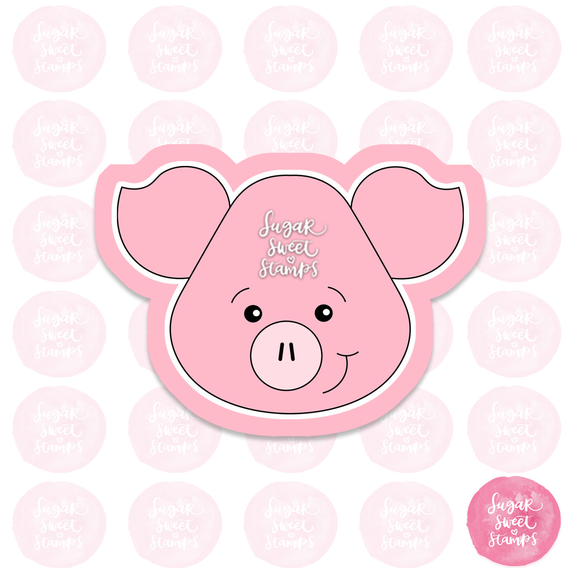 pig piglet cute farm animal custom 3d printed cookie cutter