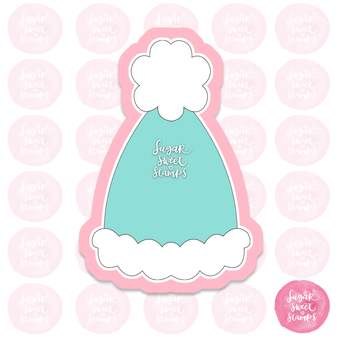 santa newborn baby christmas gnome fluffy hat custom 3d printed cookie cutter