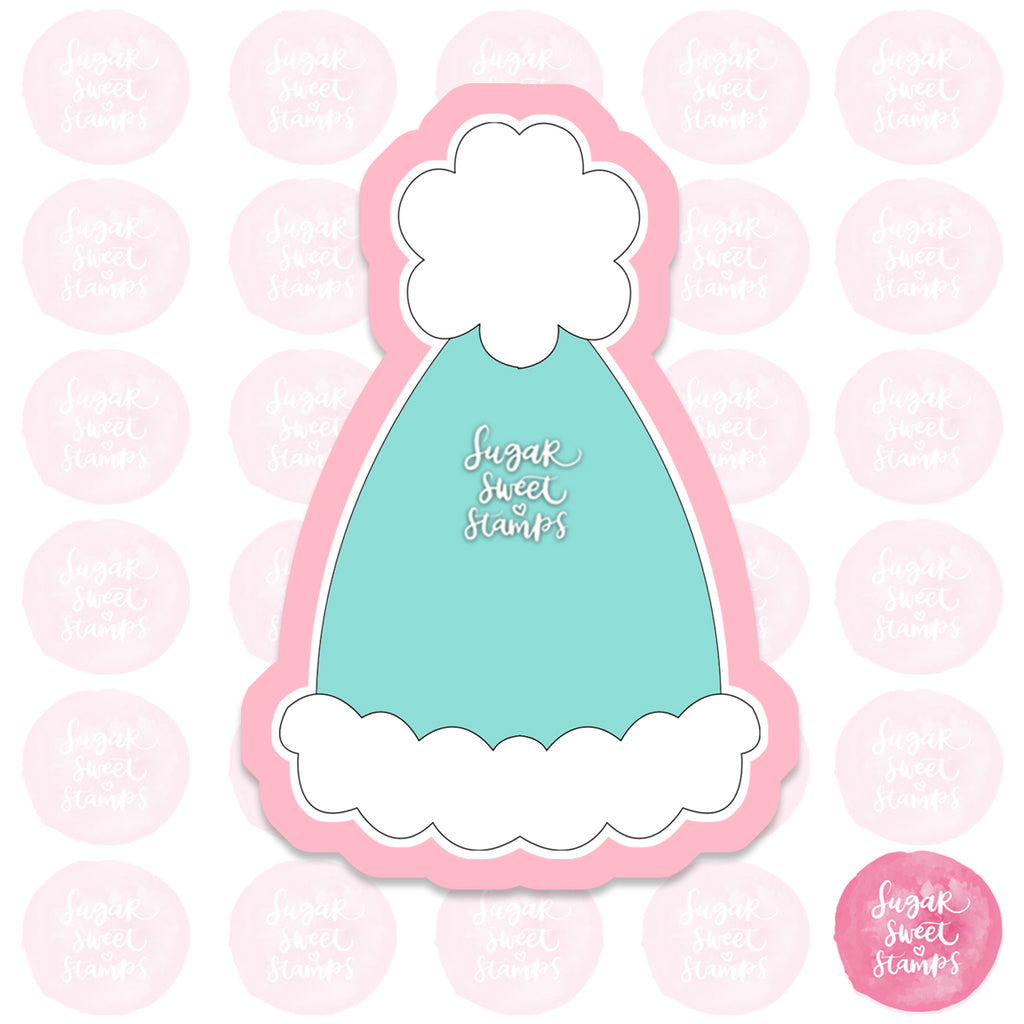 santa newborn baby christmas gnome fluffy hat custom 3d printed cookie cutter