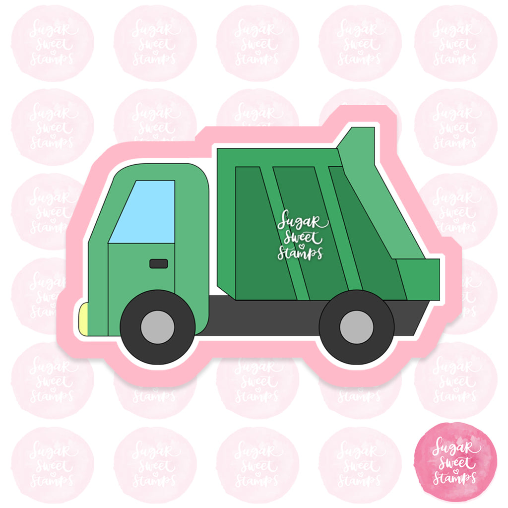 garbage recycle trash vehicle truck green vehicle custom 3d printed cookie cutter