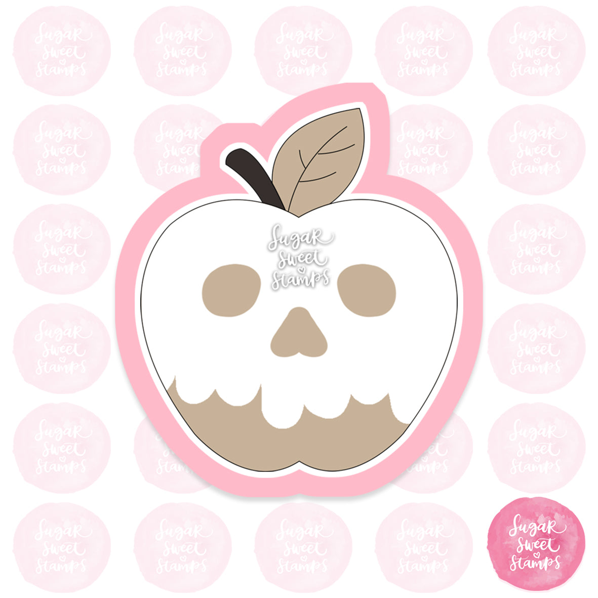 cursed ghost apple halloween custom 3d printed cookie cutter