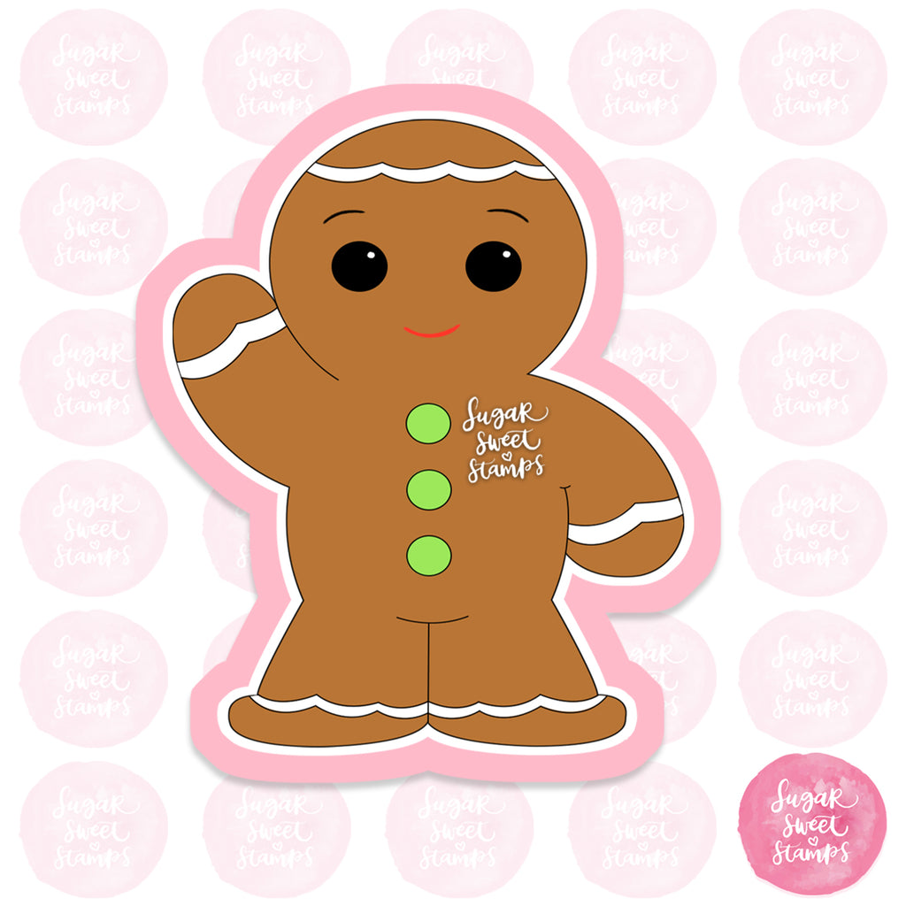 christmas holiday gingerbread man custom 3d printed cookie cutter