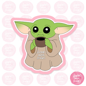 baby yoda grogu mandalorian star wars alien cute custom 3d printed cookie cutter