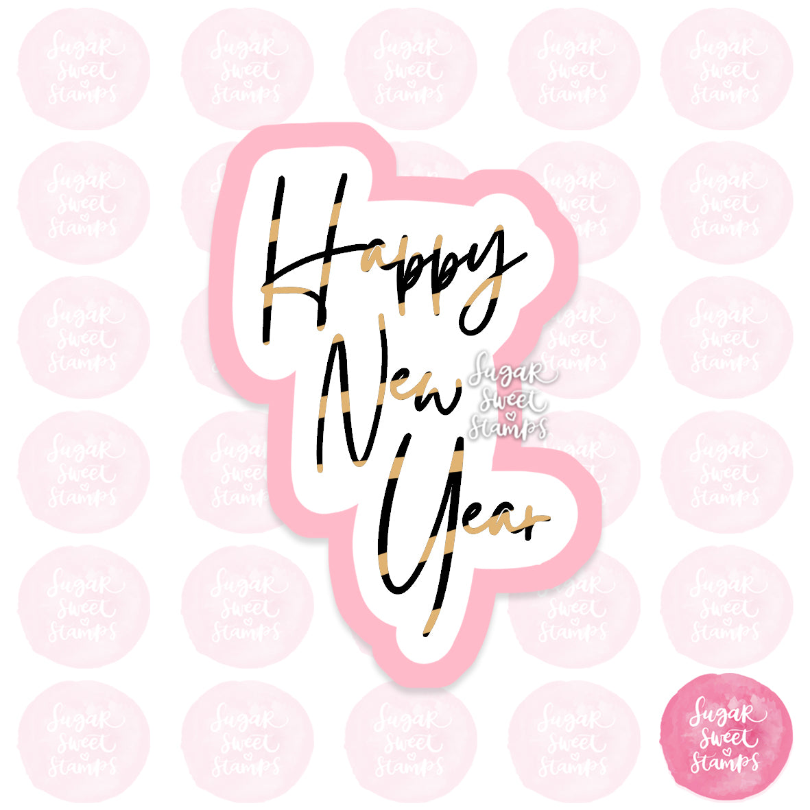 happy new year wording alphabet letter phrase custom 3d printed cookie cutter