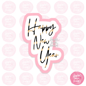 happy new year wording alphabet letter phrase custom 3d printed cookie cutter
