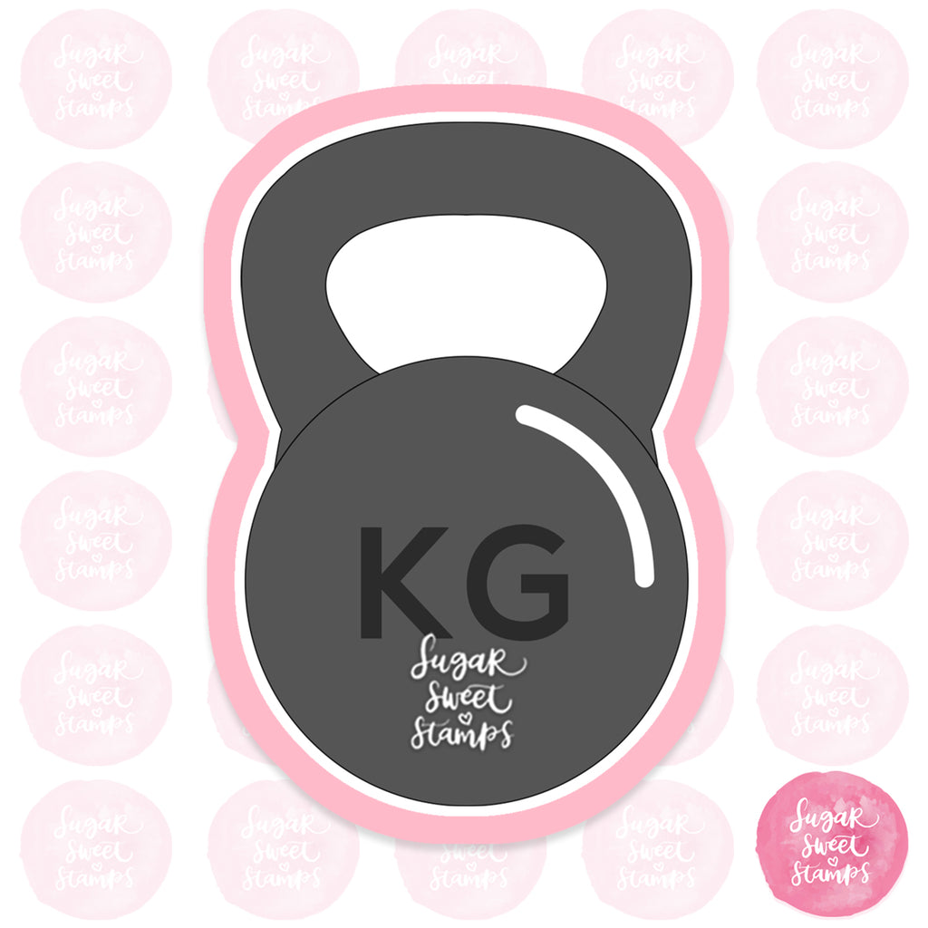 exercise fitness gym workout lifestyle kettlebell weights barbell custom 3d printed cookie cutter