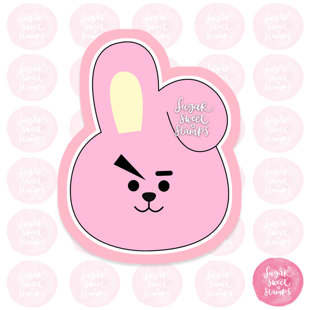 bts bt21 kpop mascot animal rabbit bunny cute pink custom 3d printed cookie cutter