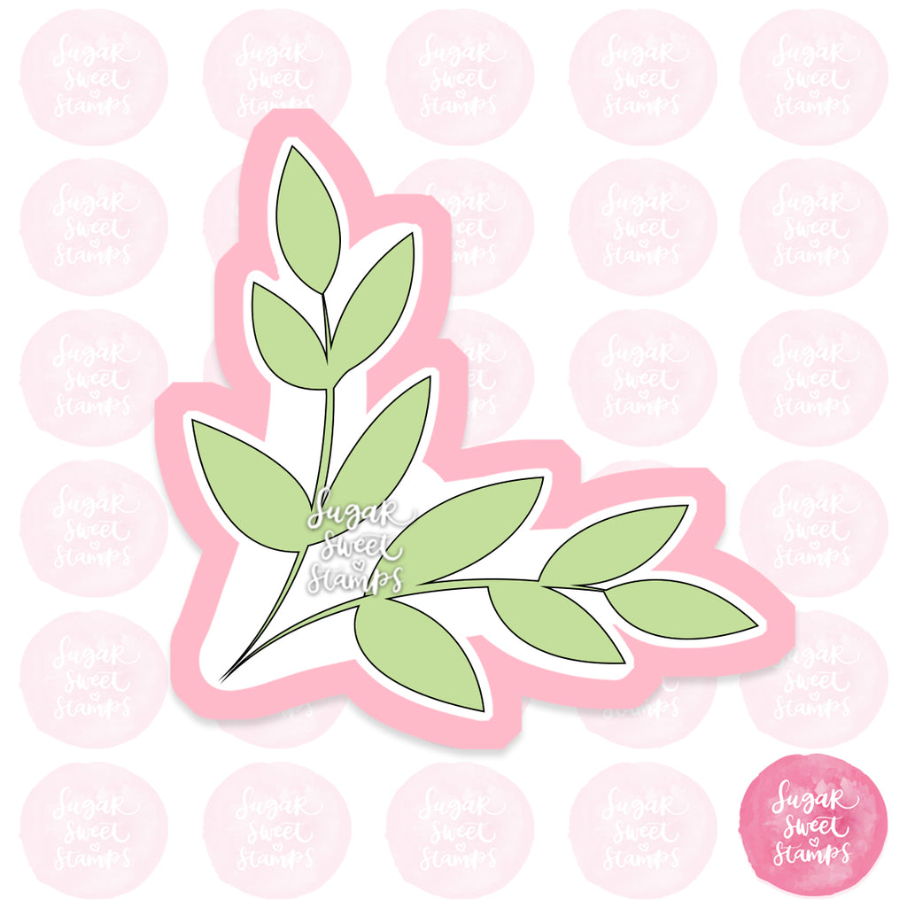 leafy corner piece border accent custom 3d printed cookie cutter