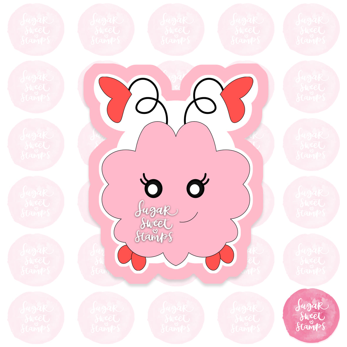 cute valentines lovebug creature custom 3d printed cookie cutter