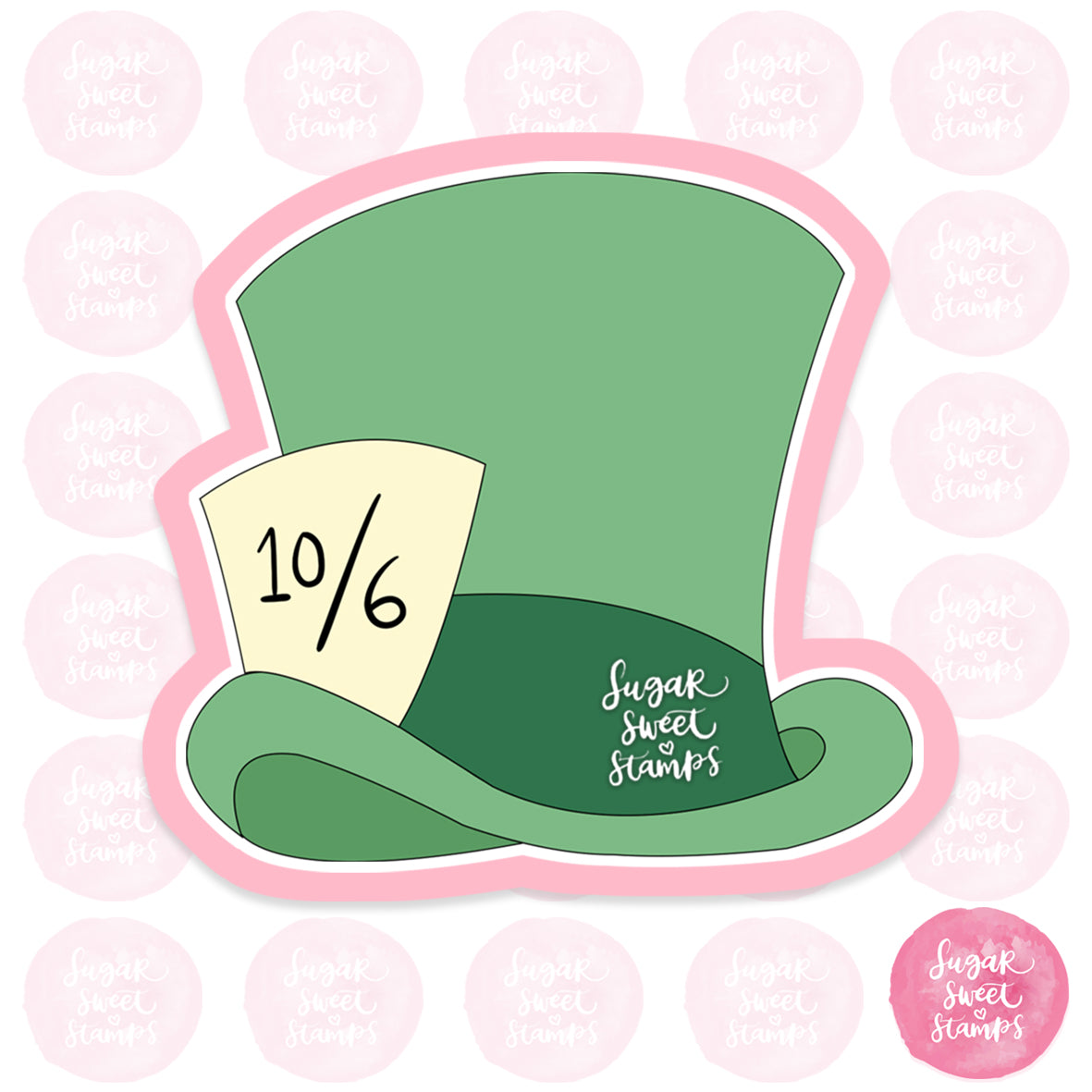 alice in wonderland mad hatter hat tea party disney cartoon custom 3d printed cookie cutter