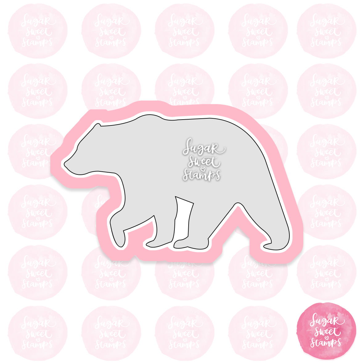 mama bear silhouette animal wild south north pole ice arctic animal fuzzy teddy custom 3d printed cookie cutter