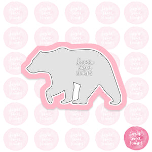 mama bear silhouette animal wild south north pole ice arctic animal fuzzy teddy custom 3d printed cookie cutter