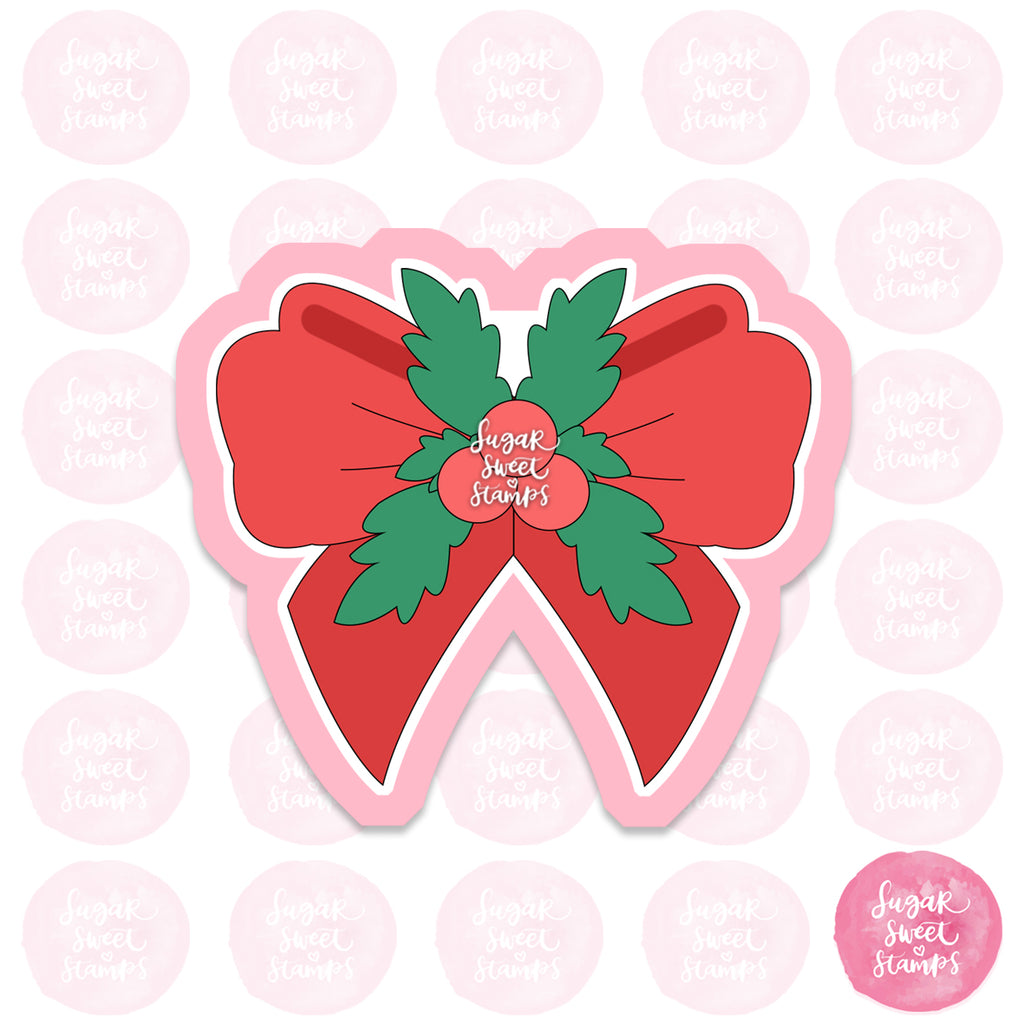 mistletoe nature christmas xmas winter present gift ribbon santa custom 3d printed cookie cutter