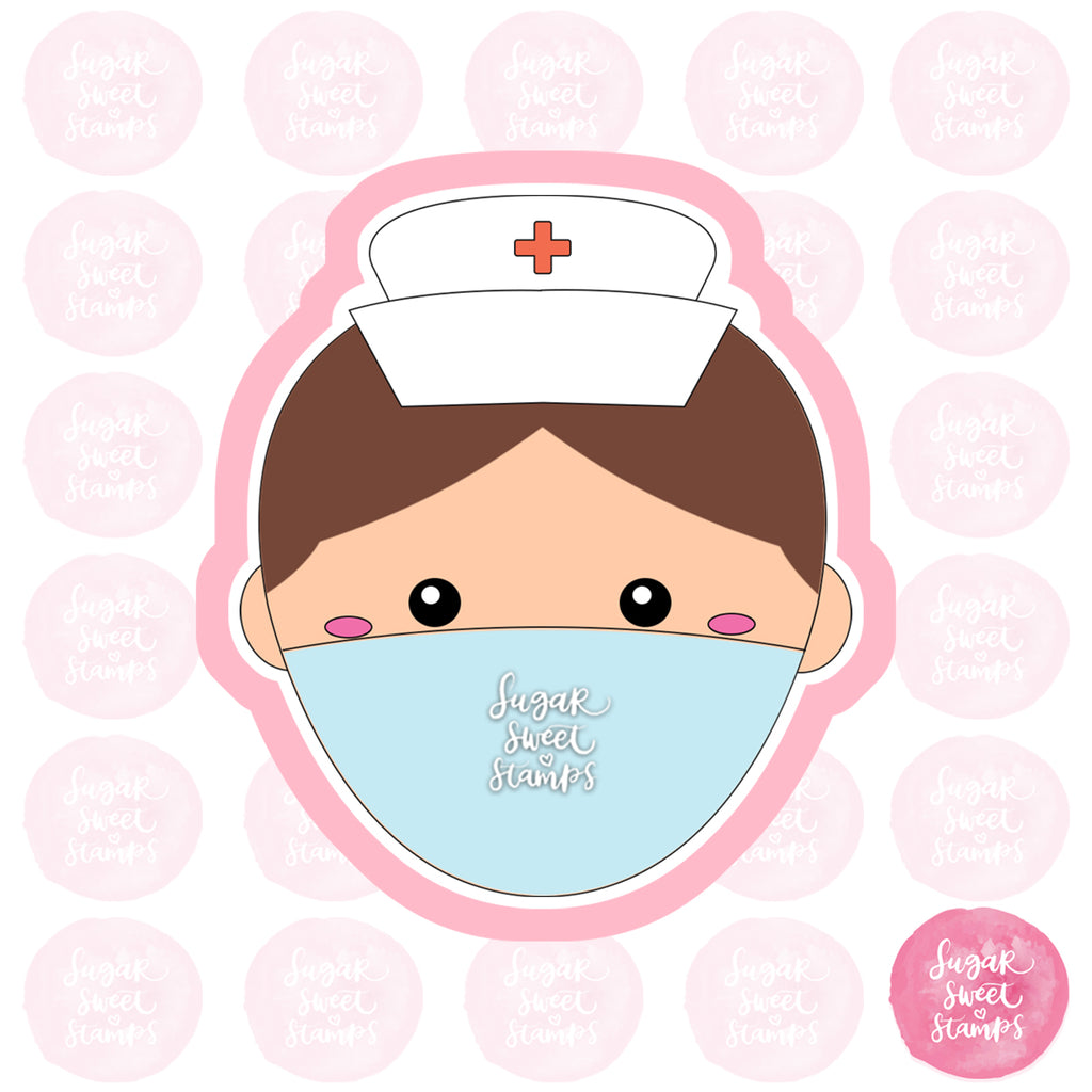 nurse doctor hospital sick covid mask clinic health wellness custom 3d printed cookie cutter