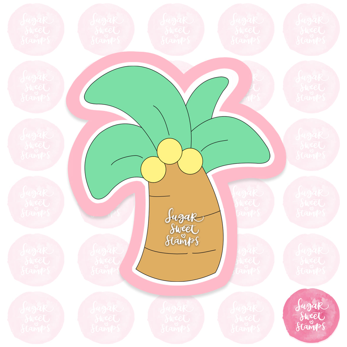 summer holiday vacation beach ocean coconut fruit palm tree nature custom 3d printed cookie cutter