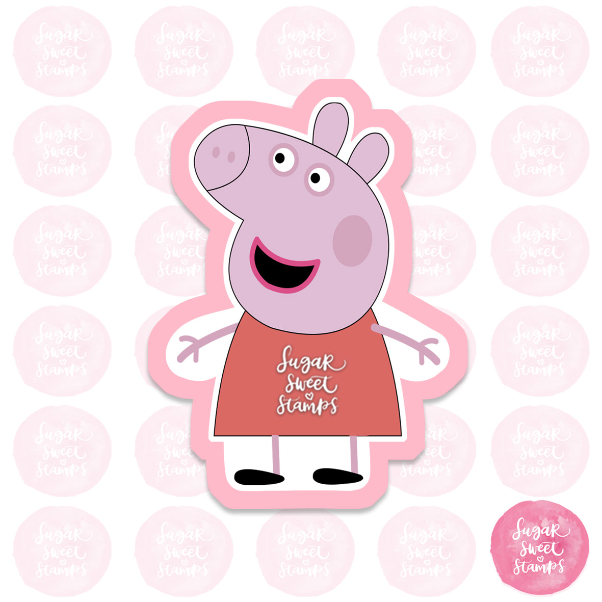 cartoon peppa pig children kids show tv animation custom 3d printed cookie cutter