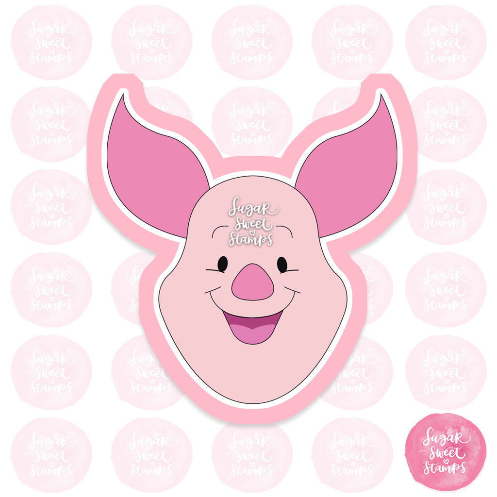 winnie the pooh pig piglet pink cute animal cartoon custom 3d printed cookie cutter