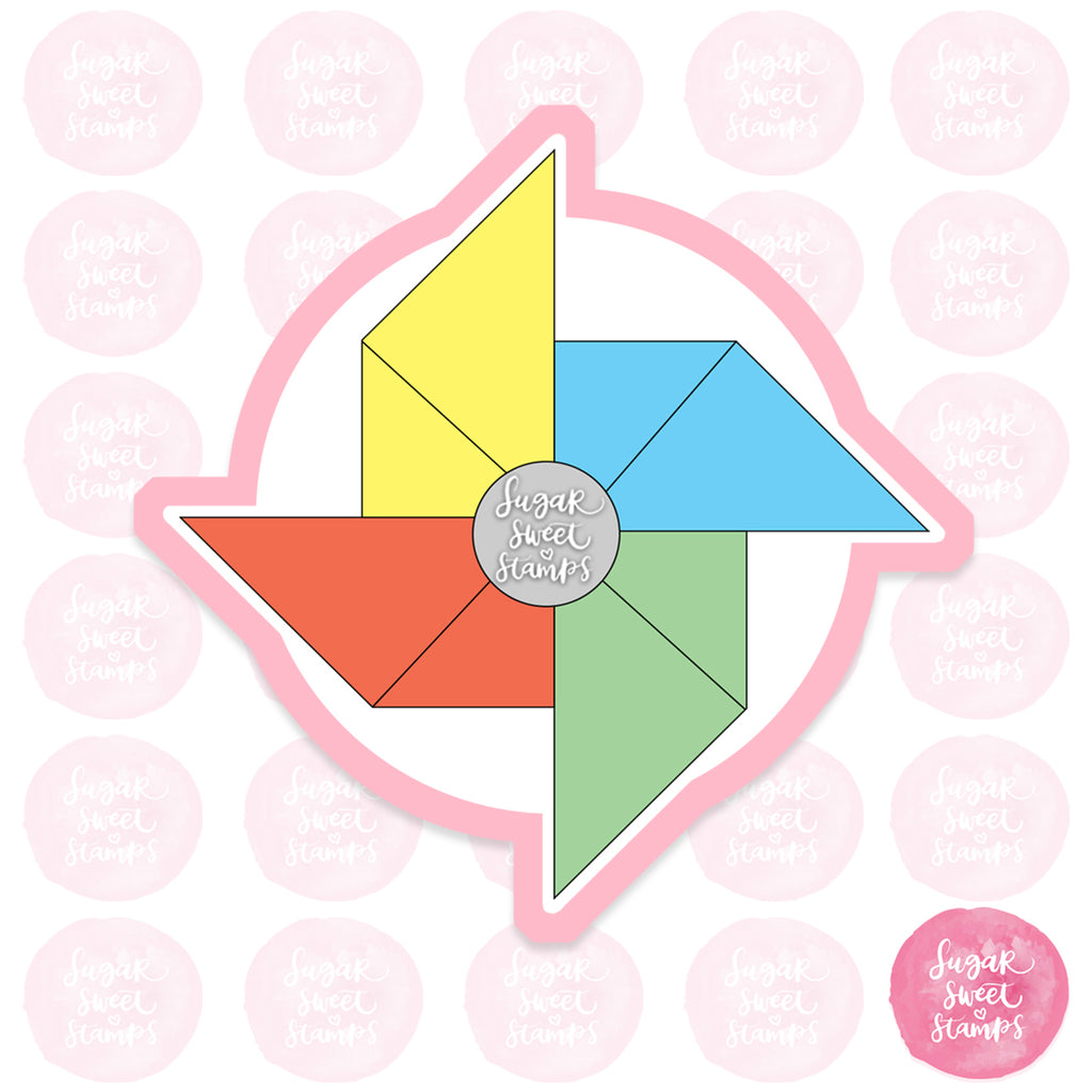 colorful rainbow pinwheel toy custom 3d printed cookie cutter