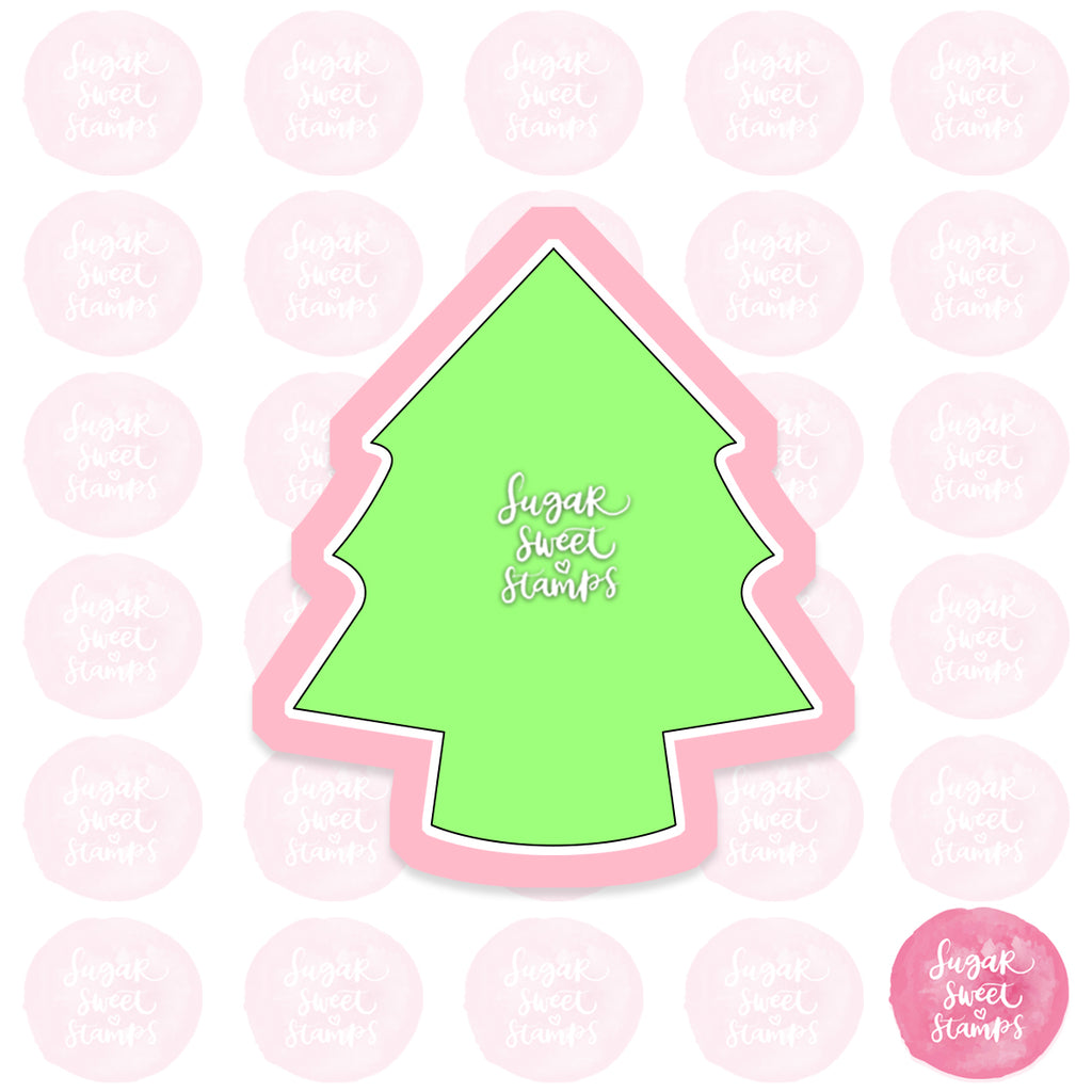 simple pine tree silhouette christmas xmas nature custom 3d printed cookie cutter