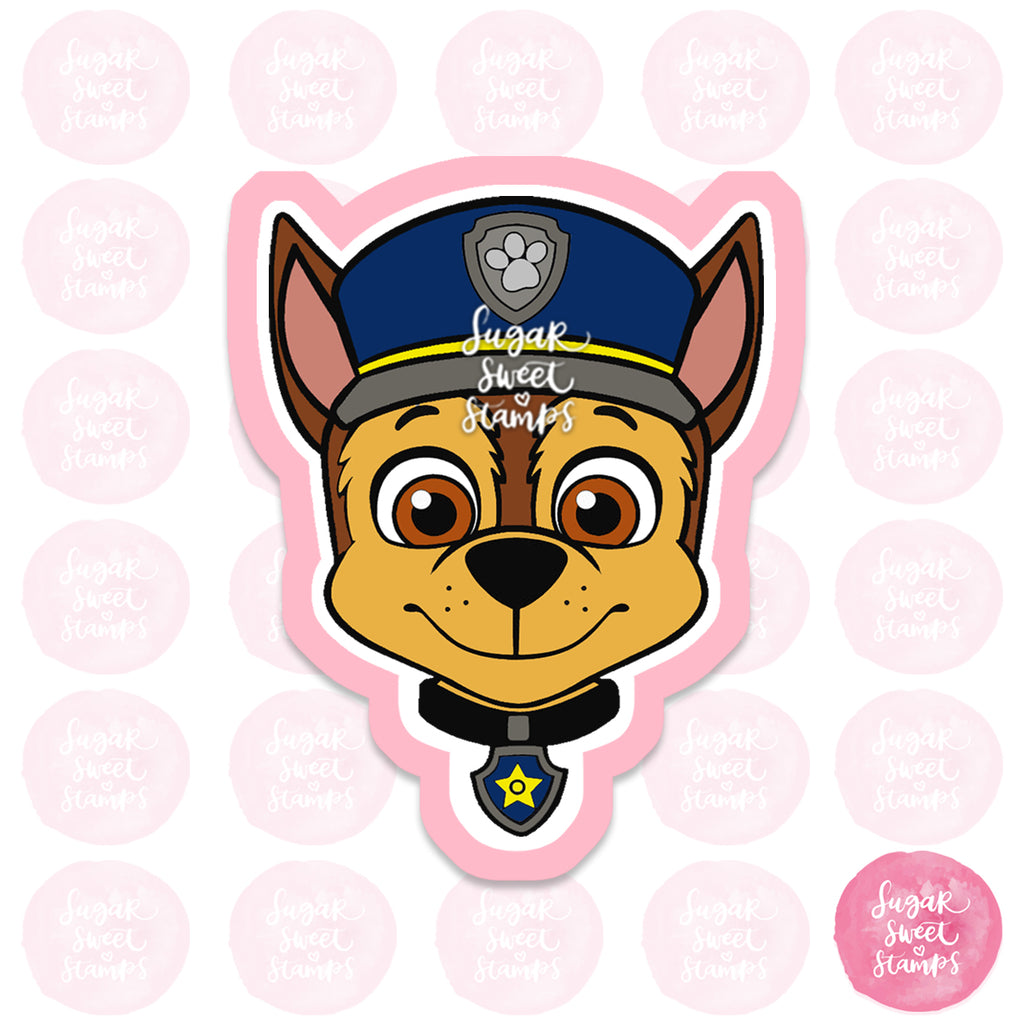 paw patrol chase cartoon police pup animal cute puppy dog custom 3d printed cookie cutter