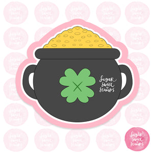 st patricks day pot of gold money clover green holiday shamrock custom 3d printed cookie cutter