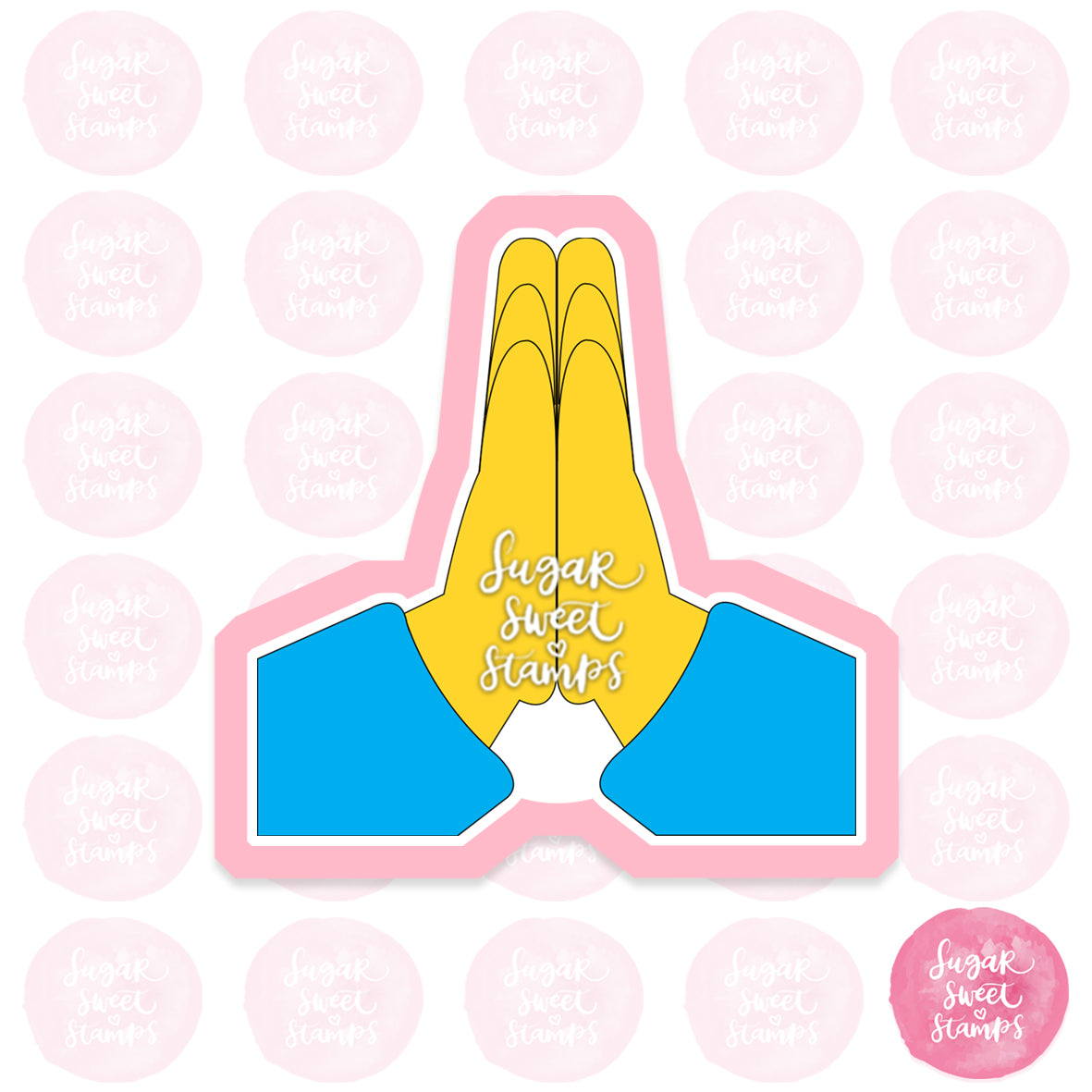 praying hand thankful praise thanks emoji custom 3d printed cookie cutter