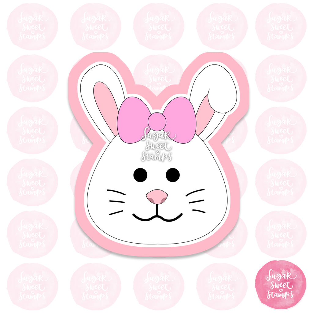Cute Bunny Rabbit With Bow custom 3d printed cookie cutters