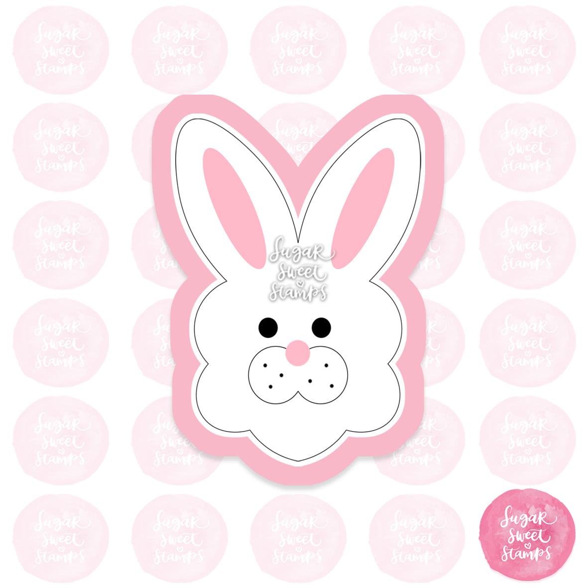 fluffy easter bunny head custom 3d printed cookie cutter