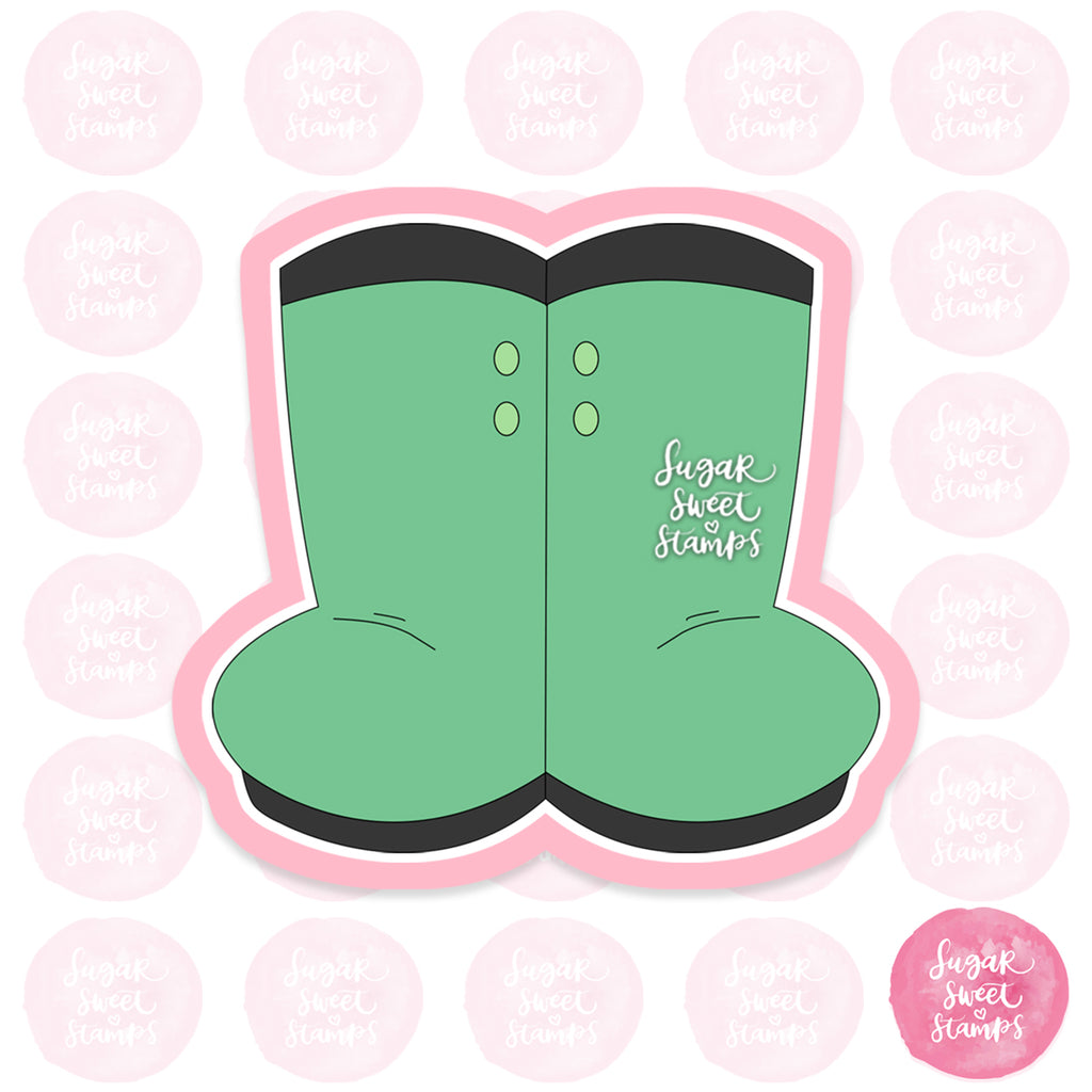 rainy spring season weather rain boots custom 3d printed cookie cutter