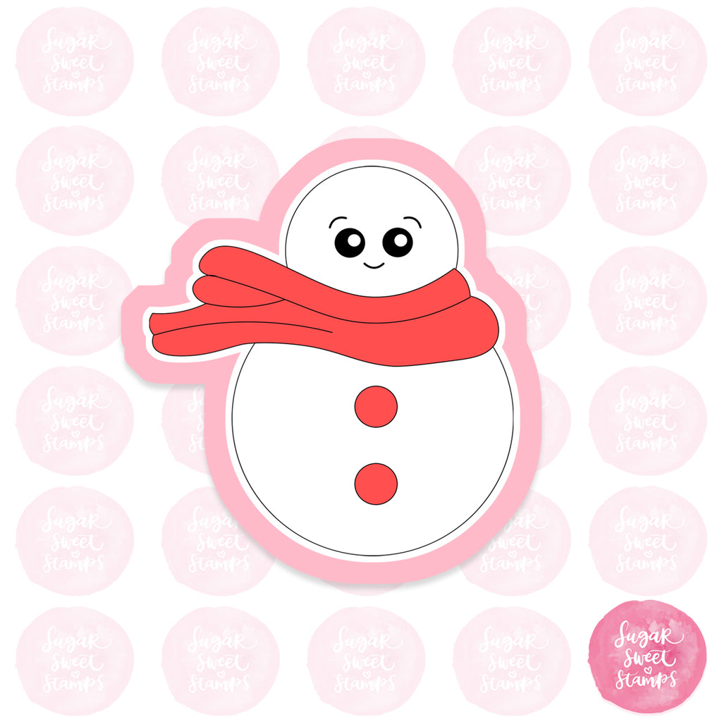 snowman with scarf winter christmas custom 3d printed cookie cutters