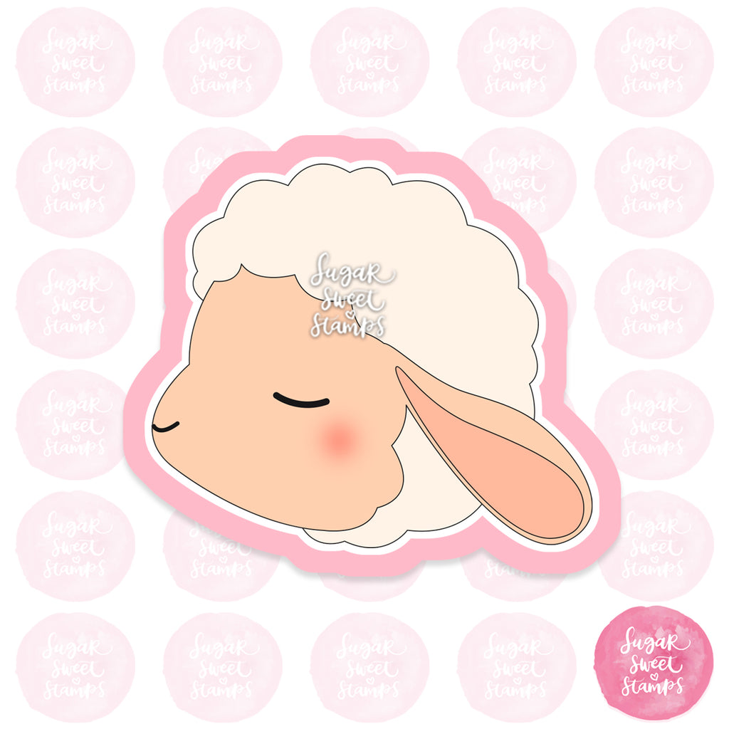 sleepy cute animal sheep custom 3d printed cookie cutter