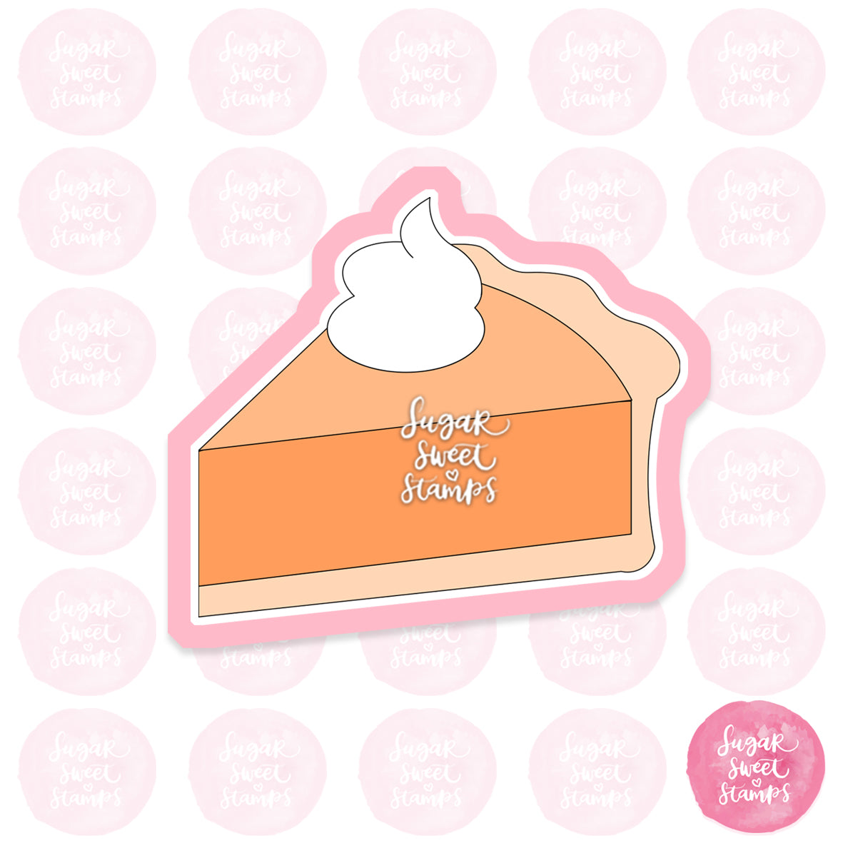 slice of pumpkin pie desert pastry cream fall autumn season custom 3d printed cookie cutter