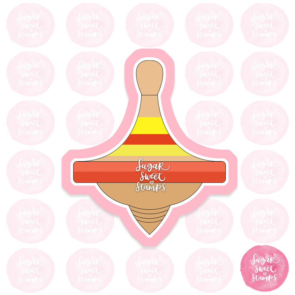 spinning top old school classic toy kids children custom 3d printed cookie cutter