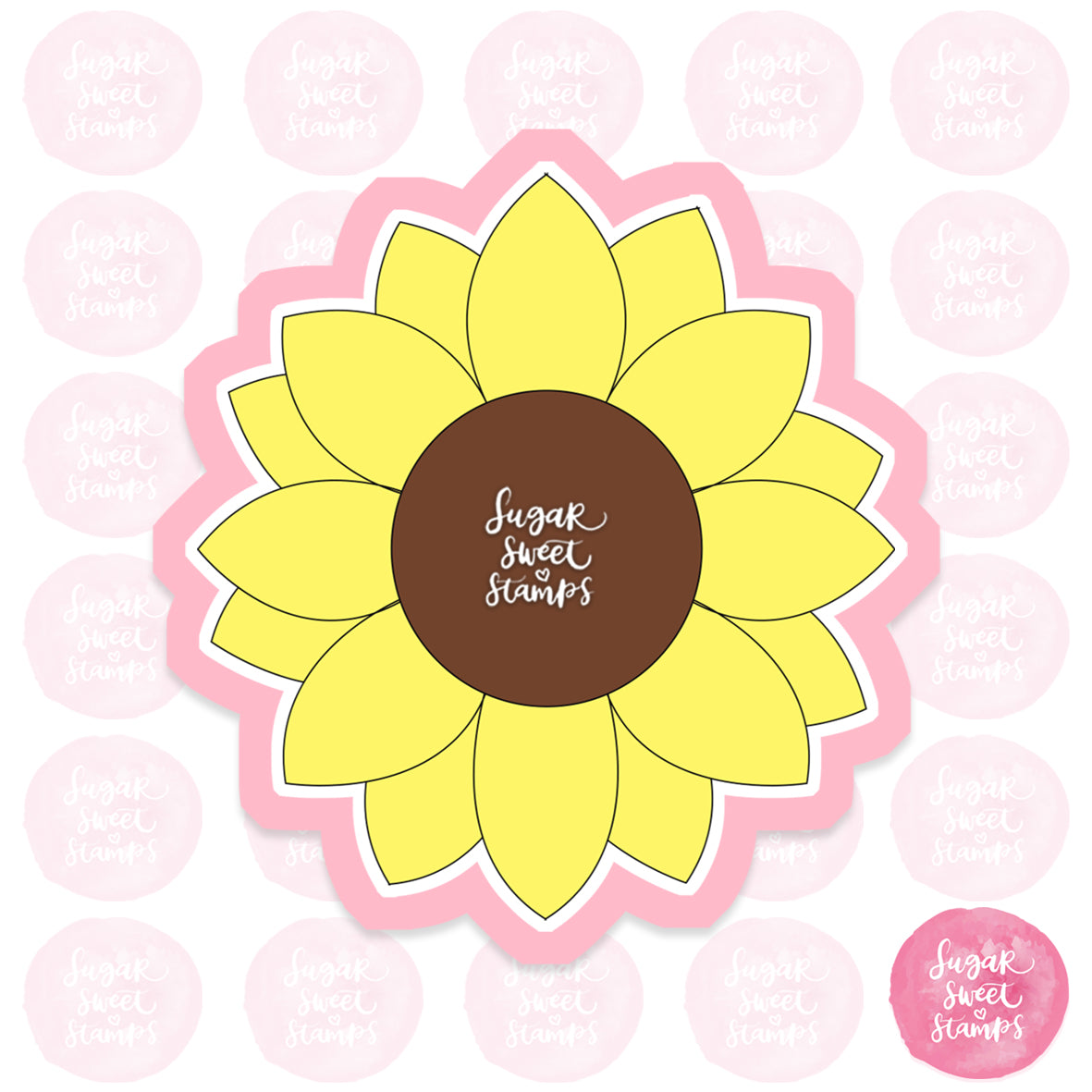 flora sunflower flower yellow nature sun custom 3d printed cookie cutter