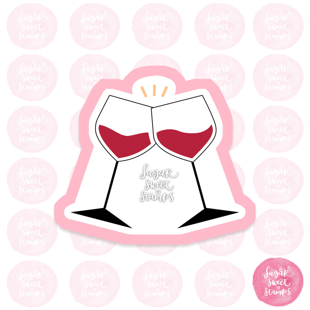 toast wine glasses celebration drink custom 3d printed cookie cutter