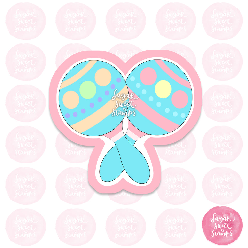 baby shower twin rattles custom 3d printed cookie cutter