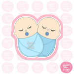Load image into Gallery viewer, twin newborn babies baby shower custom 3d printed cookie cutter

