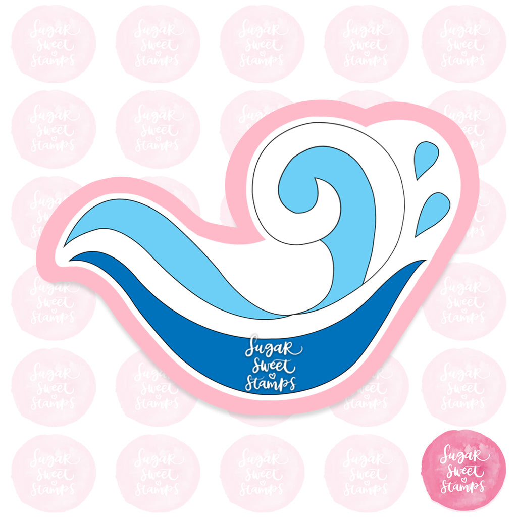 ocean summer sea wave beach nature water custom 3d printed cookie cutter