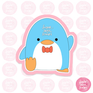 waving penguin cute snow winter cartoon animal creature penguin custom 3d printed cookie cutter