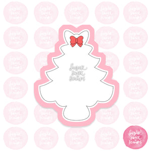 white christmas tree xmas custom 3d printed cookie cutter