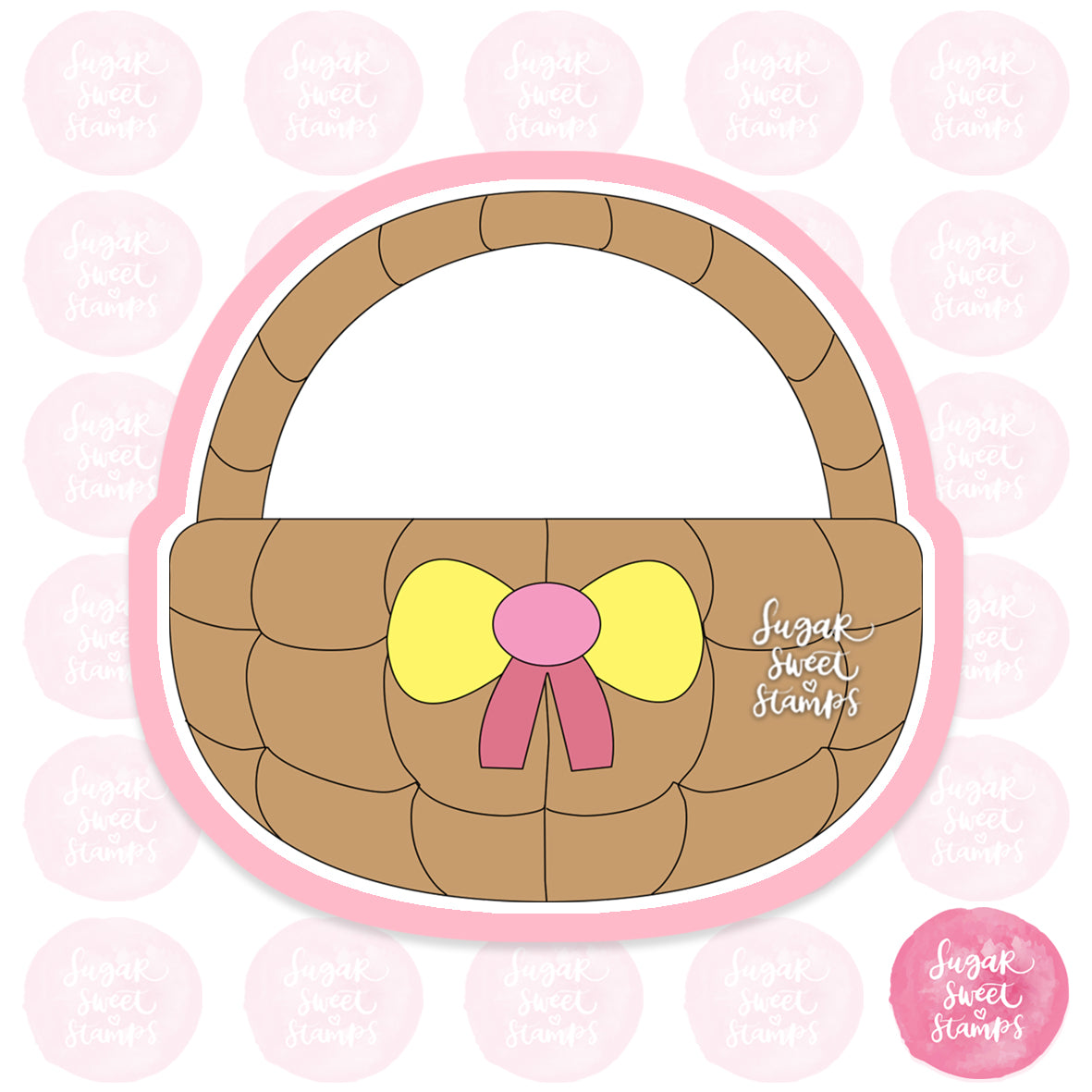 easter spring springtime wicker basket for eggs and flowers cute custom printed 3d cookie cutter
