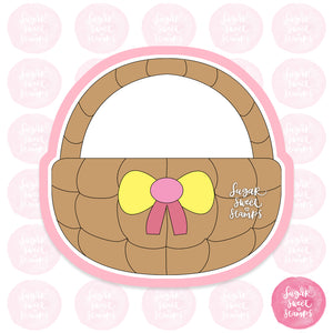 easter spring springtime wicker basket for eggs and flowers cute custom printed 3d cookie cutter