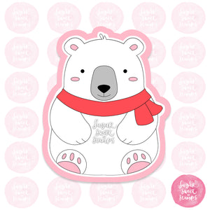 christmas cute animal polar bear scarf bear custom 3d printed cookie cutter