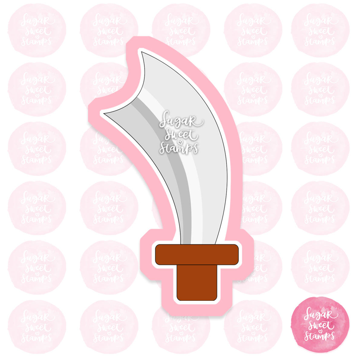 pirate cutlass weapon sword custom 3d printed cookie cutter