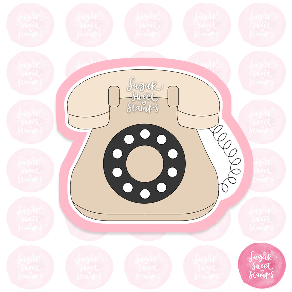 rotary phone mobile cell smartphone technology call custom 3d printed cookie cutter